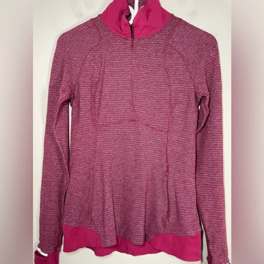 Lululemon Runderful 1/2 Zip Pullover size 6 Berry Rumble
